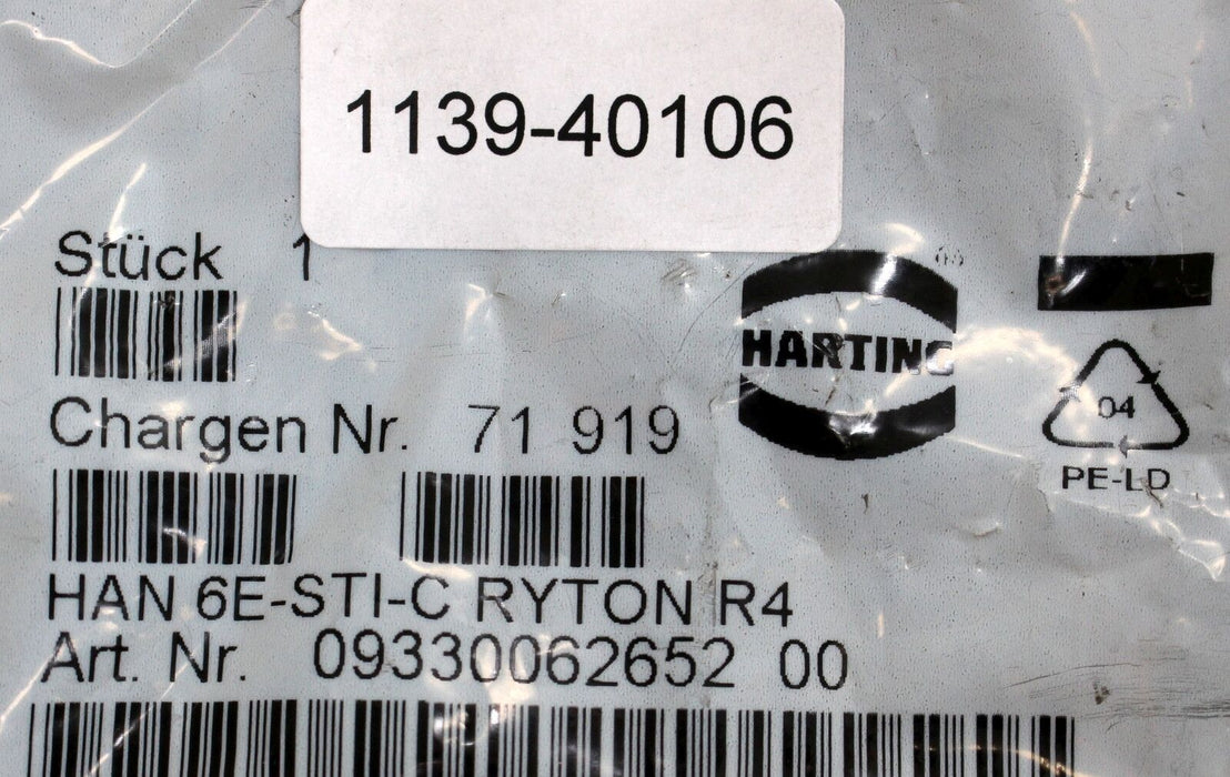 HARTING 1 Stück HAN 6E-STI-C RYTON R4 09330062652 00 Kontakteinsatz