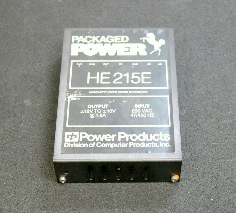 POWER PRODUCTS Power Supply HE215E Input 230VAC 47/450Hz Output +/- 12-15V 1,5A