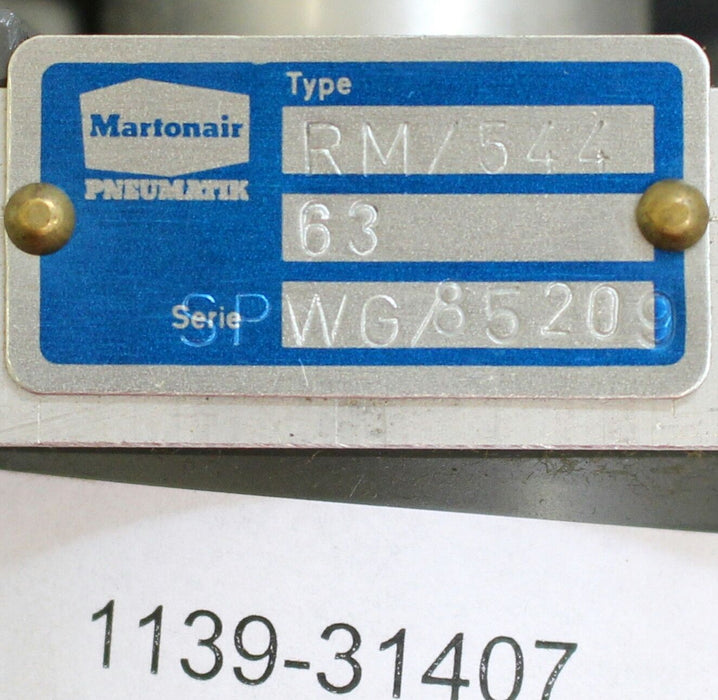 MARTONAIR Druckzylinder RM/544 63 + Drosselventil M430AA0-Antriebszylinder 6 bar