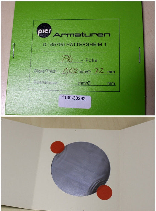 PIER Armaturen Pb-Folie D= 72 mm x 0,02 mm Dicke aus Blei Pb 1 Stk