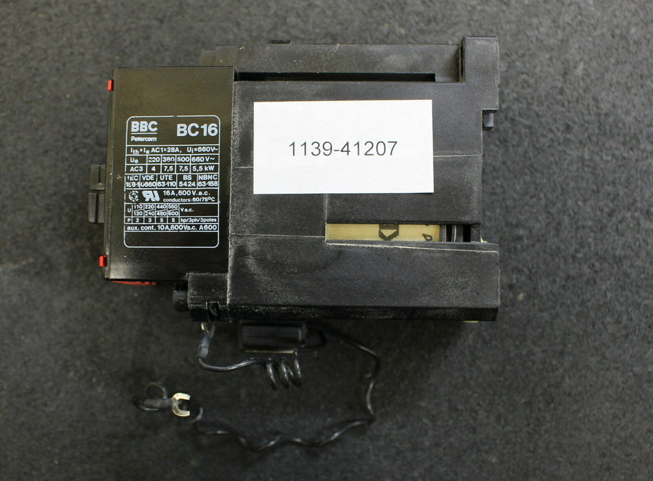 BBC PETERCEM Schütz Contactor BC16-30-10 220VDC Ith=28A Ui=690VAC