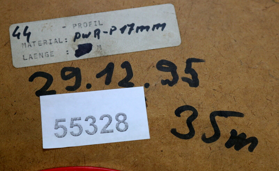 35m PU-Keilriemen 17x11mm gezahnt Teilung 11mm endloss Beige Profil PWR-P17