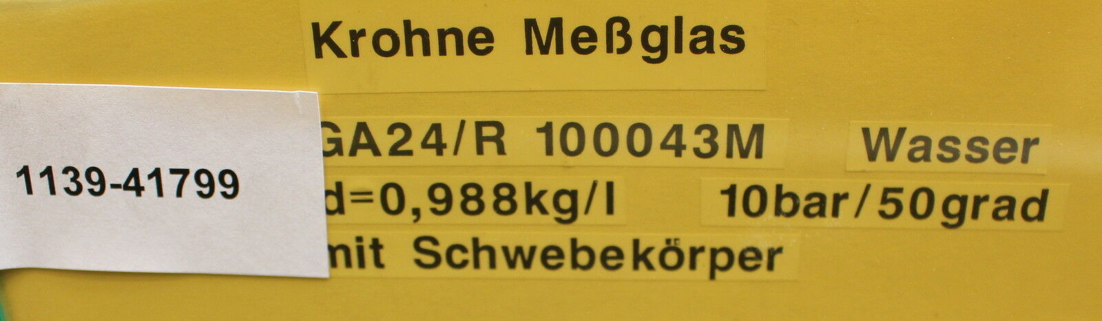 KROHNE Ersatz Messglas GA24/R 100043M