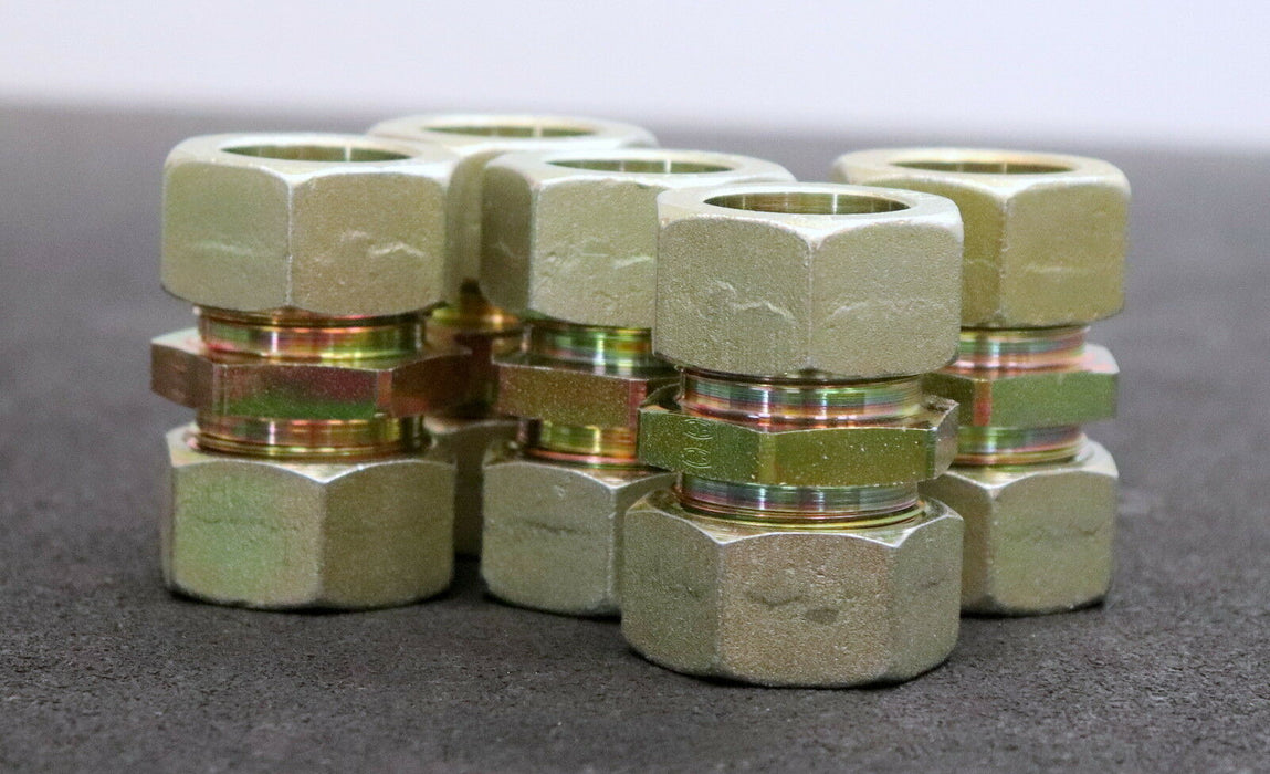 PARKER ERMETO 5 Stück Verschraubung gerade G28-PL Stahl Part No. 740071