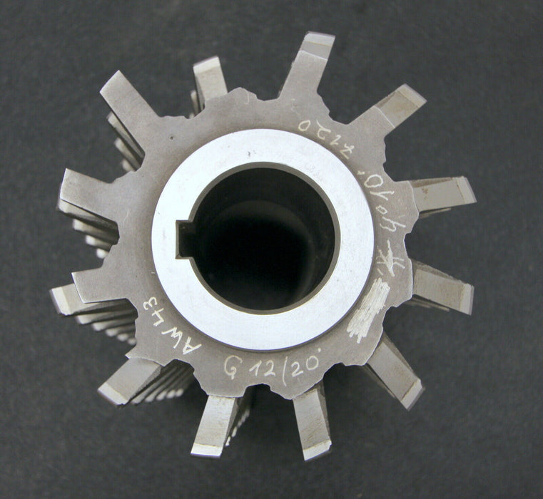 Vollstahlwälzfräser gear hob m = 12mm 20° EGW Abmessungen Ø210x240xØ60mm mit LKN