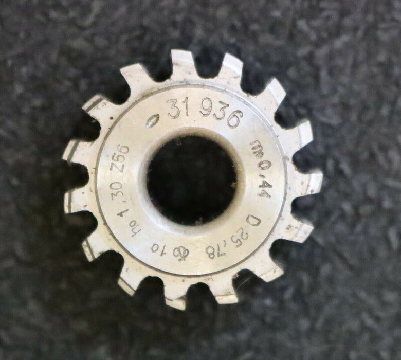 MIKRON Vollstahl-Wälzfräser No. 31936 m= 0,44 ho= 1,30 D25,78 Z56 Ø24x10xØ8mm