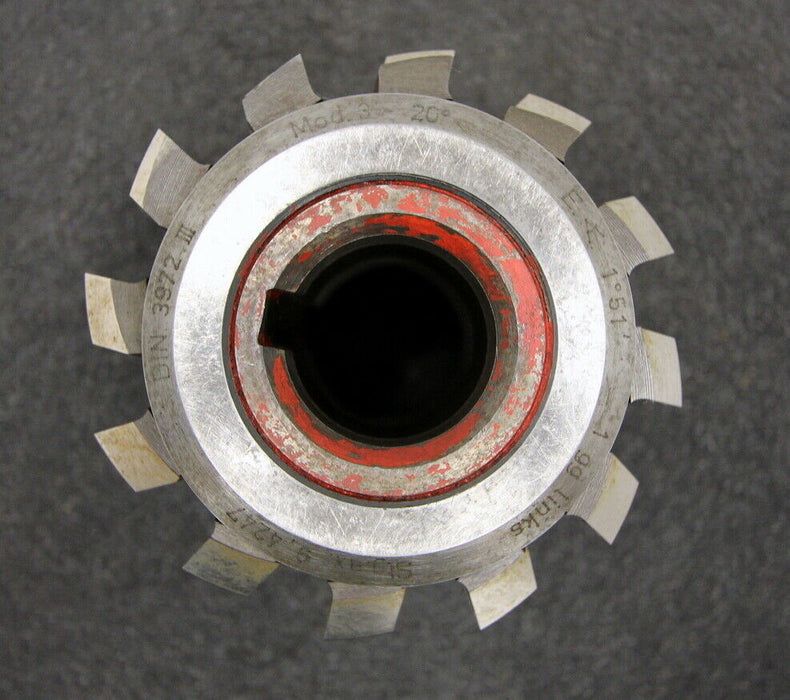 SAAZOR Stollenwälzfräser involute spline hob m=3mm BP III DIN3972 20° 1gg. Li