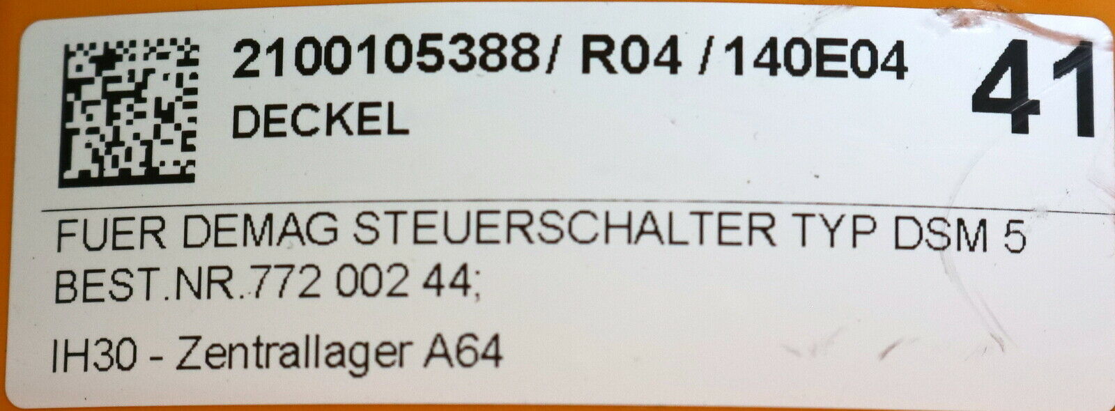 DEMAG Deckel DSM5 für Steuergerät Manulift Art.Nr. 77200244 unbenutzt