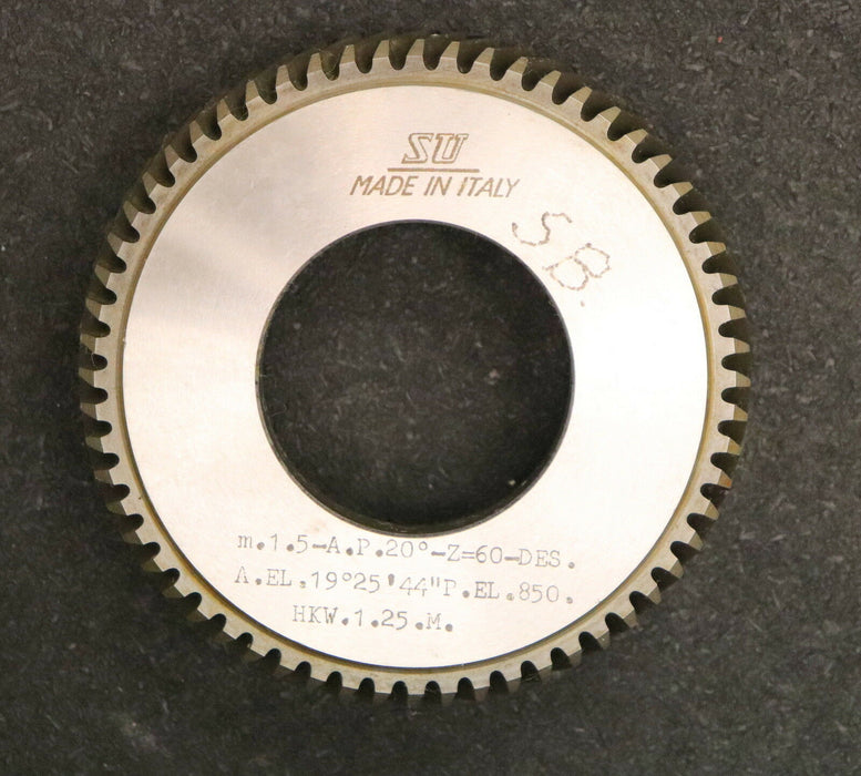 SAMPUTENSILI Scheibenschneidrad für Schrägverzahnung m= 1,5mm 20° EGW hkw=1,25xm