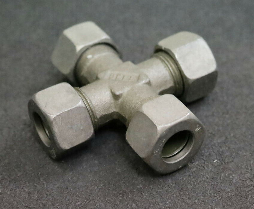 PARKER / ERMETO Kreuzverschraubung K15-ZL AußenØ 15mm PN250 Stahl verzinkt