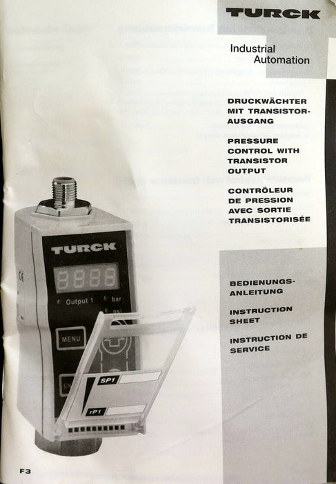 TURCK Druckwächter Pressure control PC002-Gi1/4A1M-2APN8X-H1141 Nr. 6831054