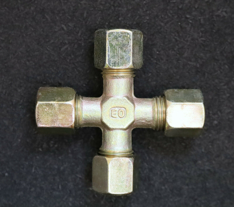 ERMETO 4x Kreuzverschraubung K08-ZL AußenØ 8mm PN315 Stahl verzinkt unbenutzt