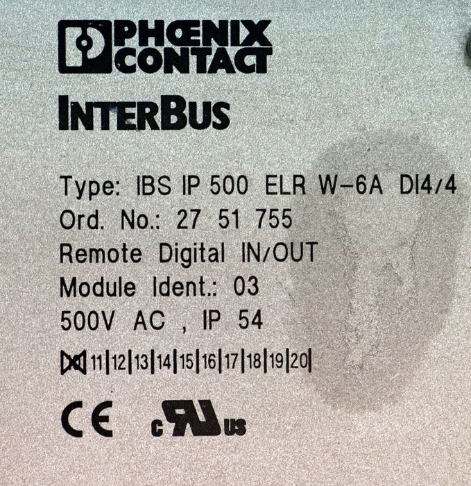 PHOENIX CONTACT Motor Starter Remote digital IN/OUT IBS No. 2751755 E-Stand 10