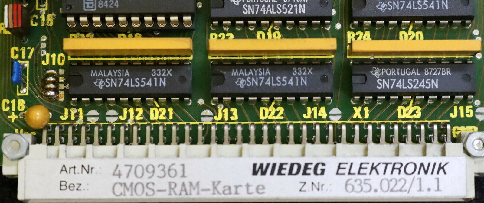 WIEDEG / KLINGELNBERG CMOS-RAM-Karte Art.Nr. 4709361 Z.Nr. 635.022/1.1
