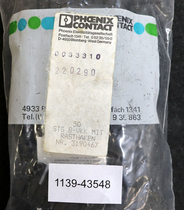PHOENIX CONTACT 50 Stück Steckergehäuse STG 8-VKK 3190467 Polzahl 8 - Rasthaken