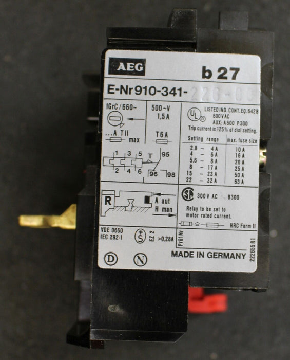 AEG Thermisches Überstromrelais b27 0,8-1,2A - 910-341-226 - 1 Stück