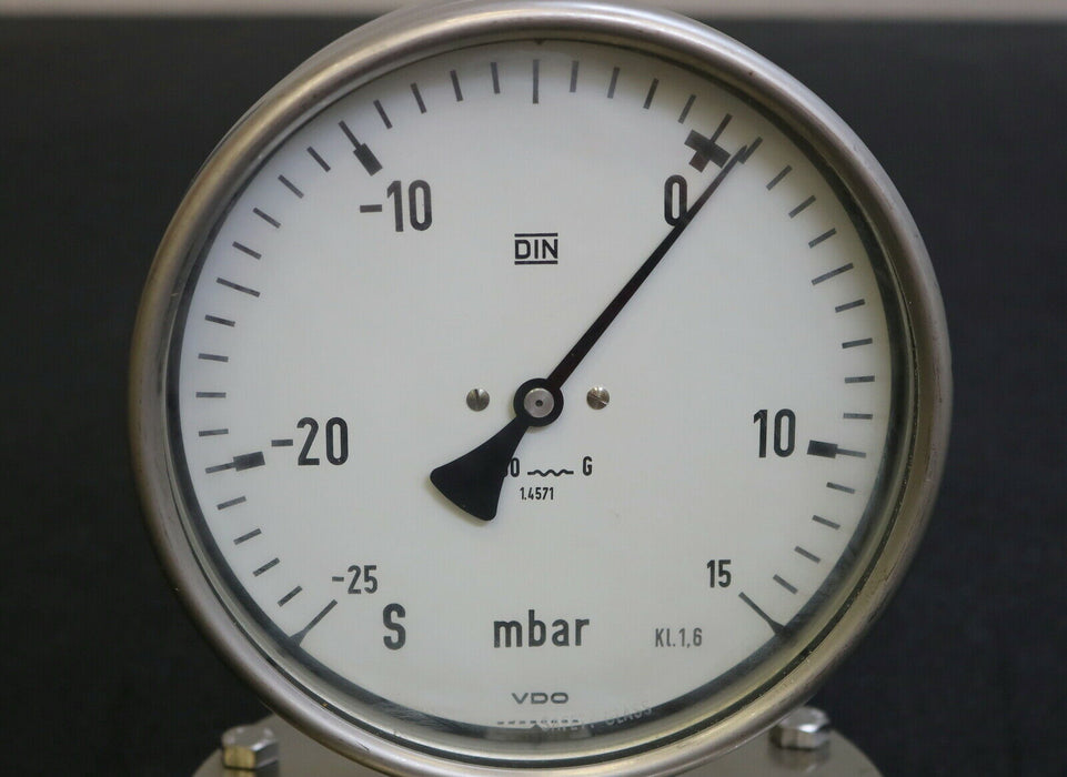 VDO Plattenfeder-Manometer 2336.027.006 -25…+15mbar Kl. 1,6 Anschluss R1/2"