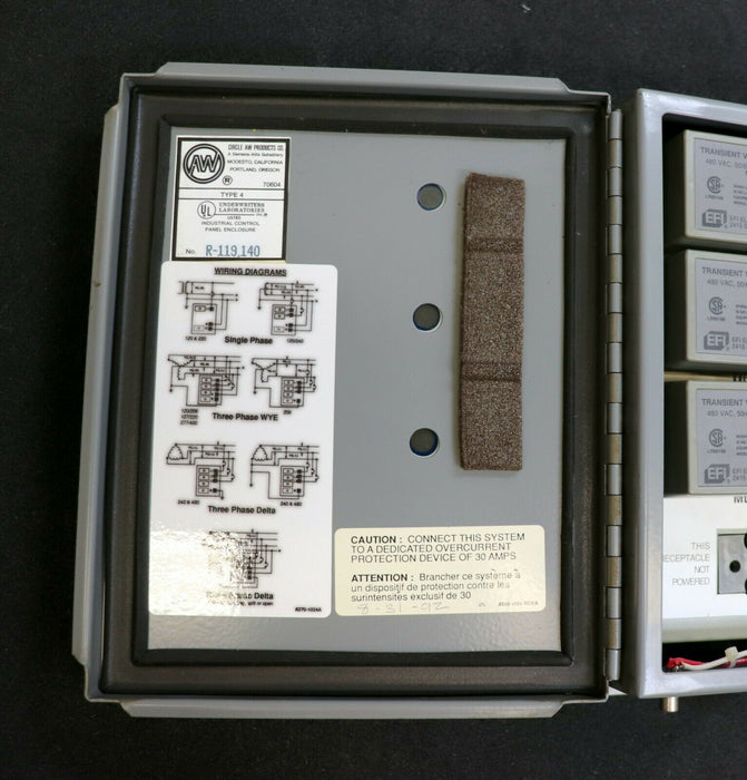 EFI Transient voltage suppresion system MA5 MBP480EFI-D3 480VAC 50/60Hz UL 1449