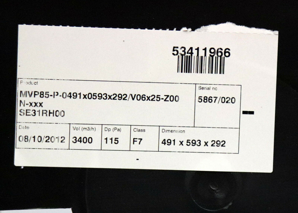 CTS Luft- und Flüssigkeitsfilter Kompaktkassette SE31RH00 MVP85-P-0491x0593x292