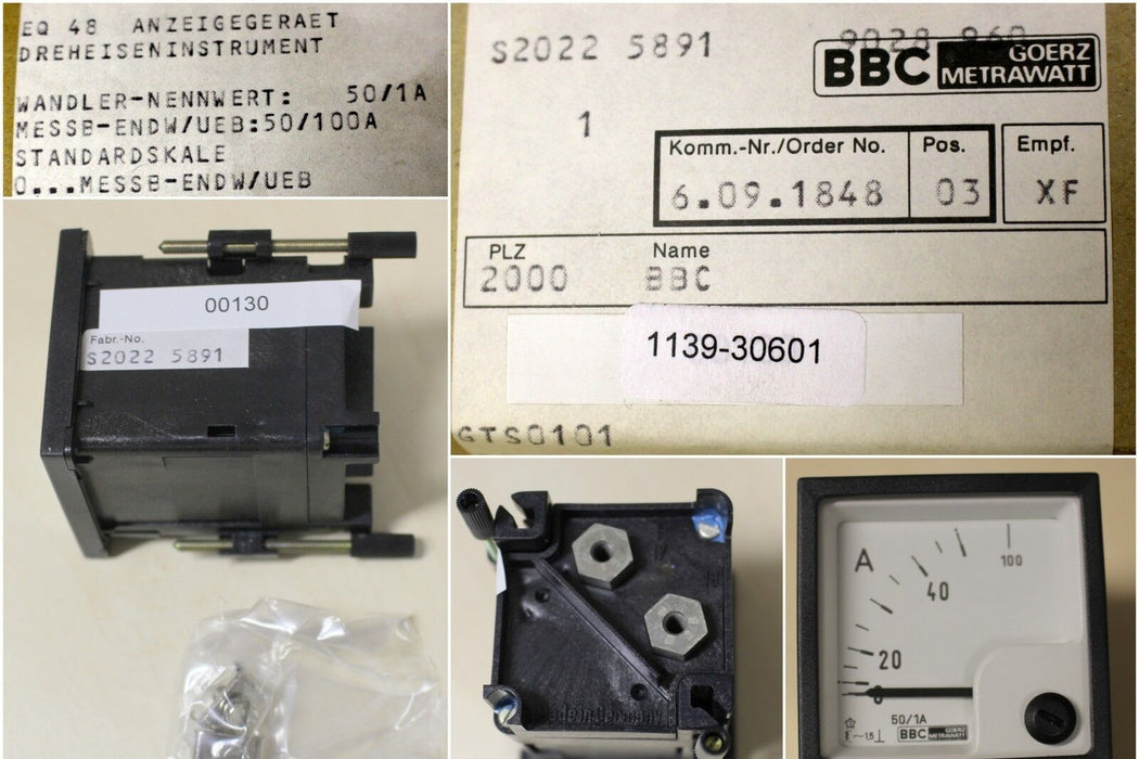 BBC GOERZ METRAWATT Strommesser EQ 48, Wandler-Nennwert 50/1A