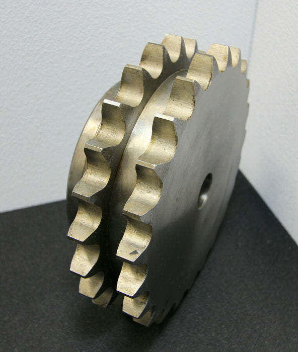 Zweifach-Kettenradscheibe mit einseitiger Nabe ZRS Teilung 1"x17,02mm Z= 23
