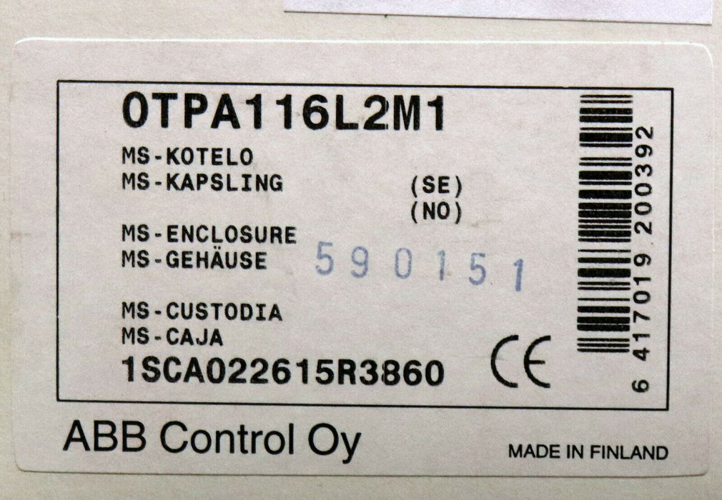 ABB MS Leergehäuse mit Drehgriff für Schaltgeräte OTPA116L2M1 IP64 Iemax=14A