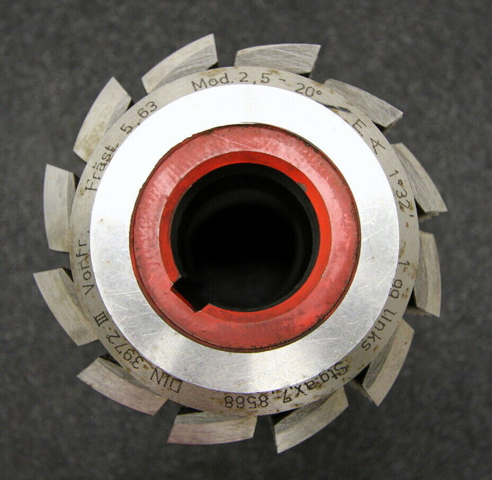 SAAZOR Stollenwälzfräser involute spline hob Vorfäser m=2,5mm BP III DIN3972 20°