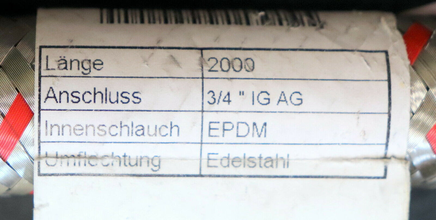 MEIBES 2m Hydraulikschlauch 3/4" mit Edelstahlumflechtung Art.Nr. 4325.1127.200