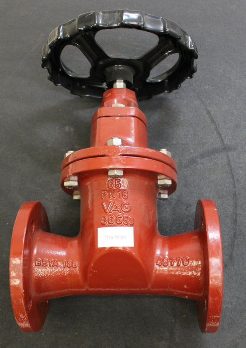 VAG 1 Plattenschieber Absperrventil BETA 136 DN65 PN10 mit Handrad Grauguss