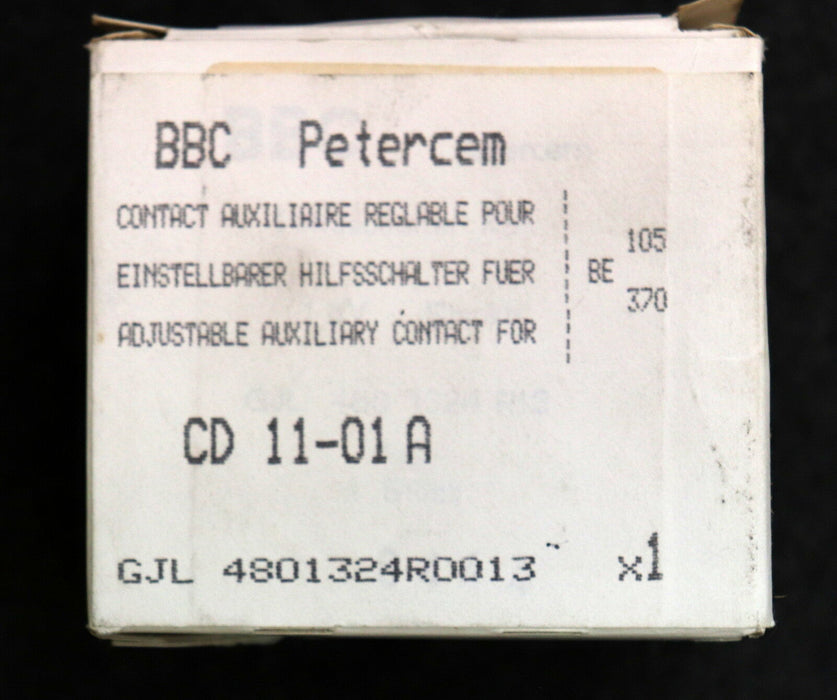 BBC PETERCEM Einstellbarer Hilfsschalter für BE 105 / BE370 Typ CD 11-01 A Ith=1