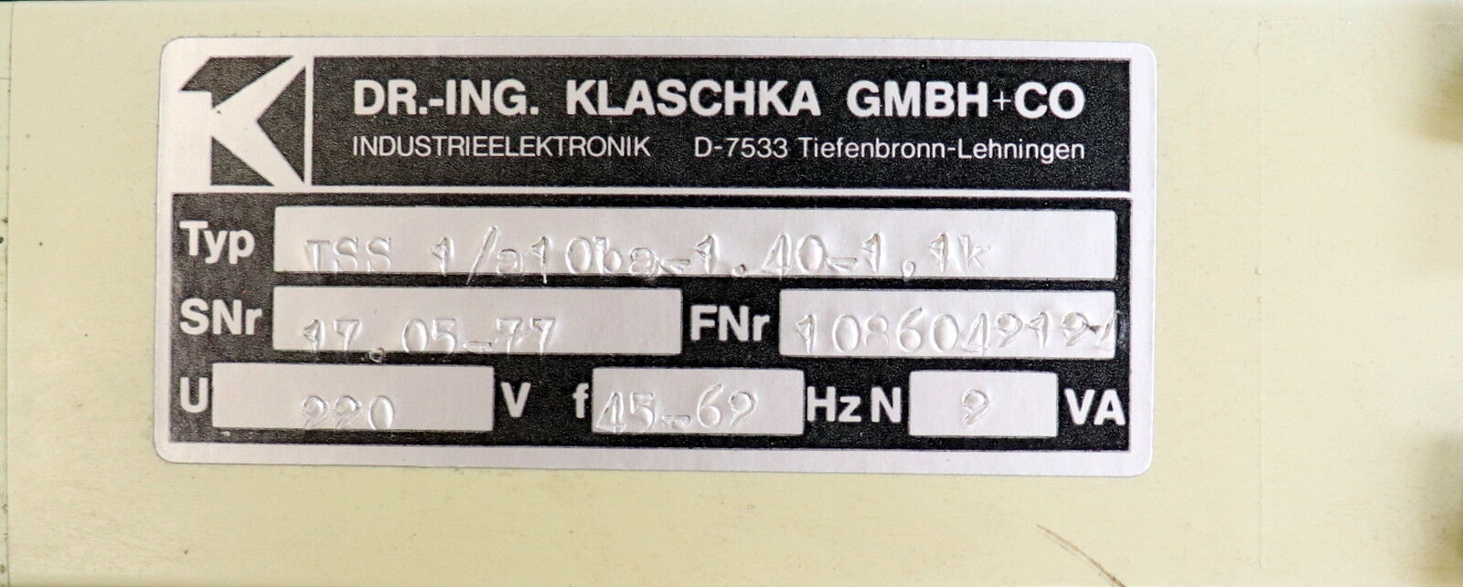 KLASCHKA Laufmelder ISS 1/a10ba-1,40-1,1k 220VAC 45-62Hz gebraucht - ok