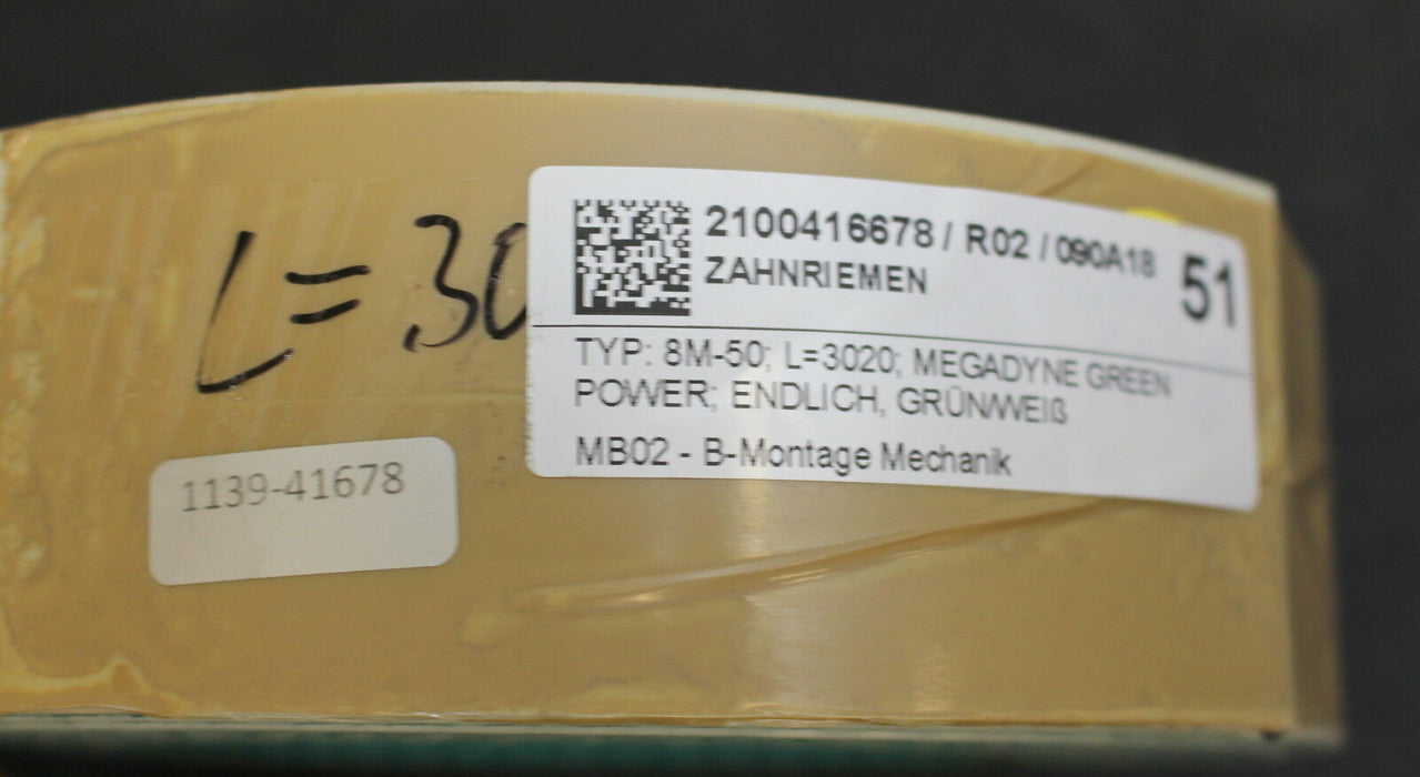 MEGADYNE Zahnriemen GREEN POWER ZR3020 8M-50 Gesamtlänge 3020mm Breite 50mm