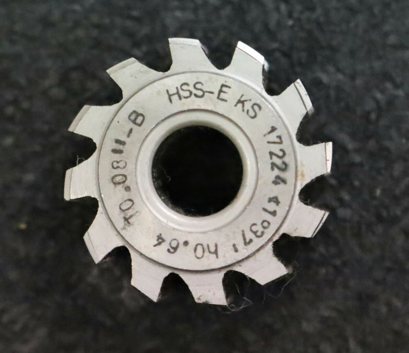 SCHNYDER Zahnriemenrad-Wälzfräser No. 17224 T 0,08" - B Abmessungen Ø24x12xØ8mm