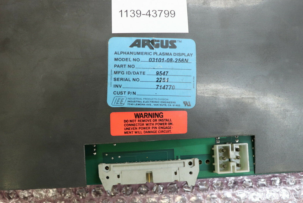 ARGUS Alphanumerik Plasma Display 03101-08-256N Einbaumass 280x150mm Format 8x32