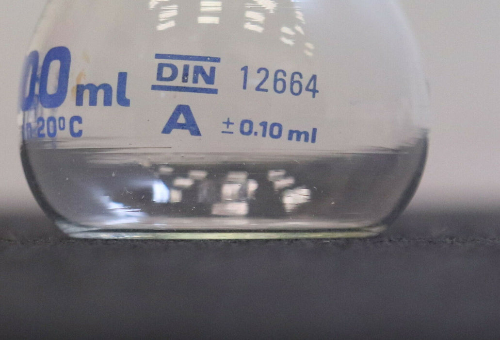 WINZER 6 Stück Glasmesskolben 100ml DIN 12664 A In 20°C mit Kern 14/23