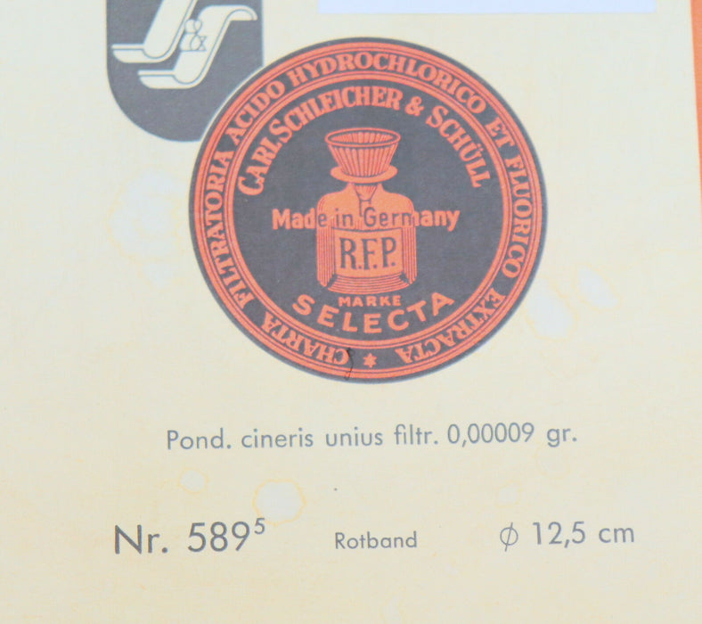 SCHLEICHER & SCHUELL 100 Stück Rundfilter Nr. 589 5 Durchmesser 12,5cm Rotband