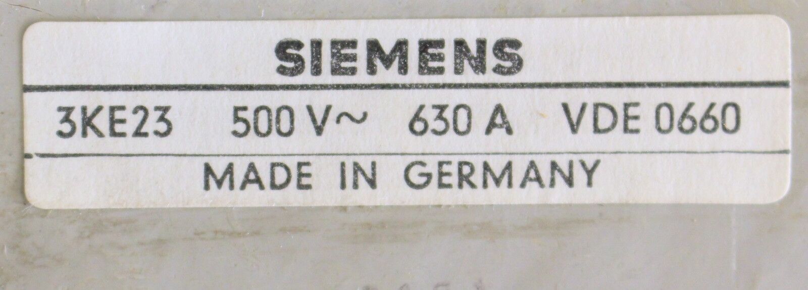 SIEMENS Lasttrennschalter 3KE2330-0DA - Nennstrom: 630A - 500V