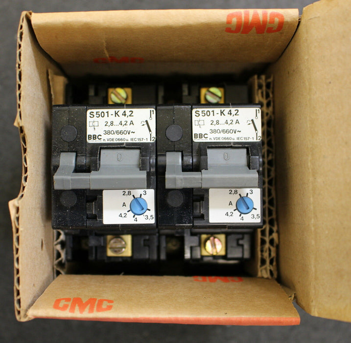 ABB BBC 2 Stück - Hochleistungssicherungsautomat S501-K 4,2 2,8-4,2 380/660VAC