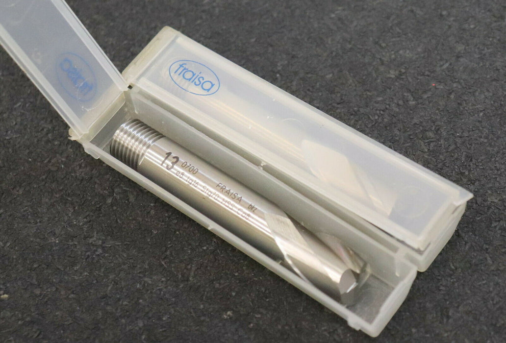 FRAISA 2 Stück Schaftfräser mit Gewinde e8 lg16 Stg70 Ø 13mm 2-Schneider HSS-Co8