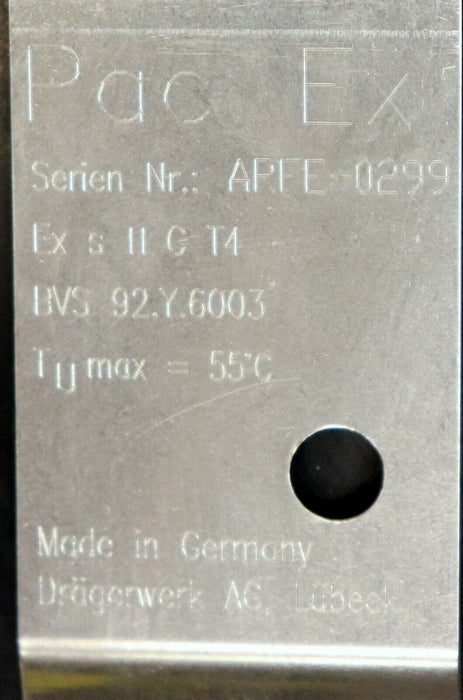 DRÄGER Gaswarner Pac Ex Part ARFE-0299 Ex s II C T4 BVS 92.Y.6003 ohne Zubehör