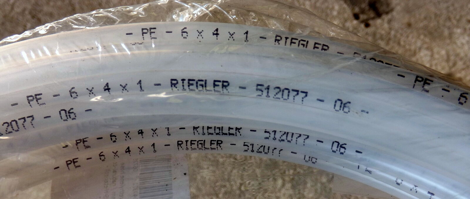 RIEGLER 1 Rolle Schlauch Schläuche Polyethylen Maße:5mm außen  4mm innen Länge 2