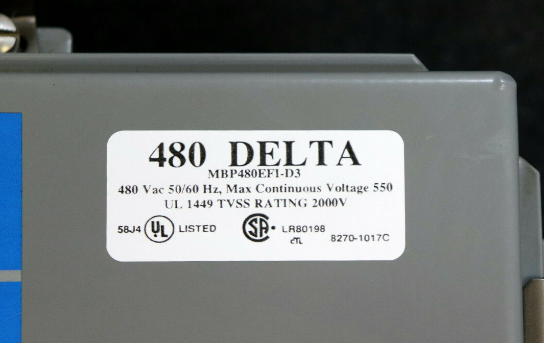 EFI Transient voltage suppresion system MA5 MBP480EFI-D3 480VAC 50/60Hz UL 1449