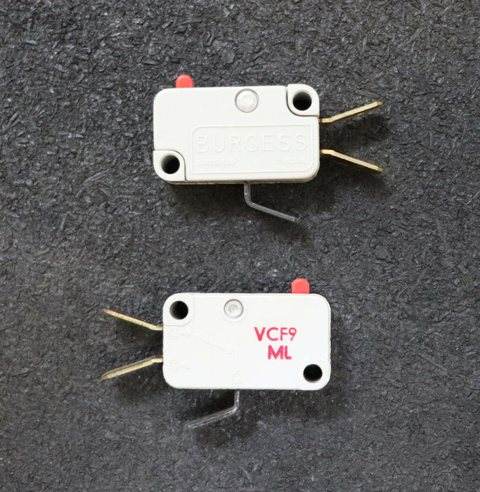 BURGES 2 Stück Miniatur Mikroschalter VCF9 ML 250VAC max. 15A - 28x15,9x10,5mm