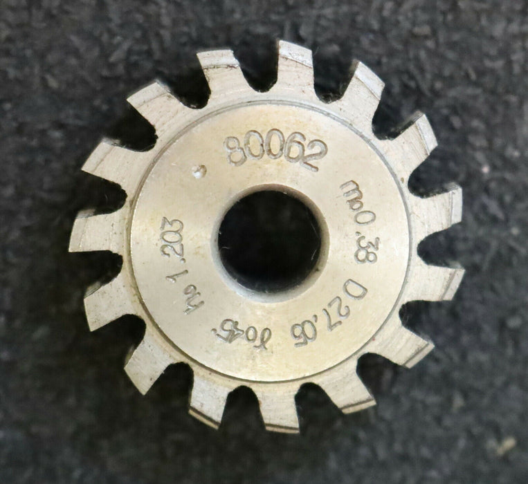 MIKRON Vollstahl-Wälzfräser No. 80062 m= 0,38 ho= 1,203 D27,05 - Ø31x10xØ8mm