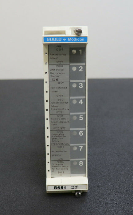 GOULD MODICON Input module B651 115VAC PCB H604 REV B 81-25 NCI FR-O
