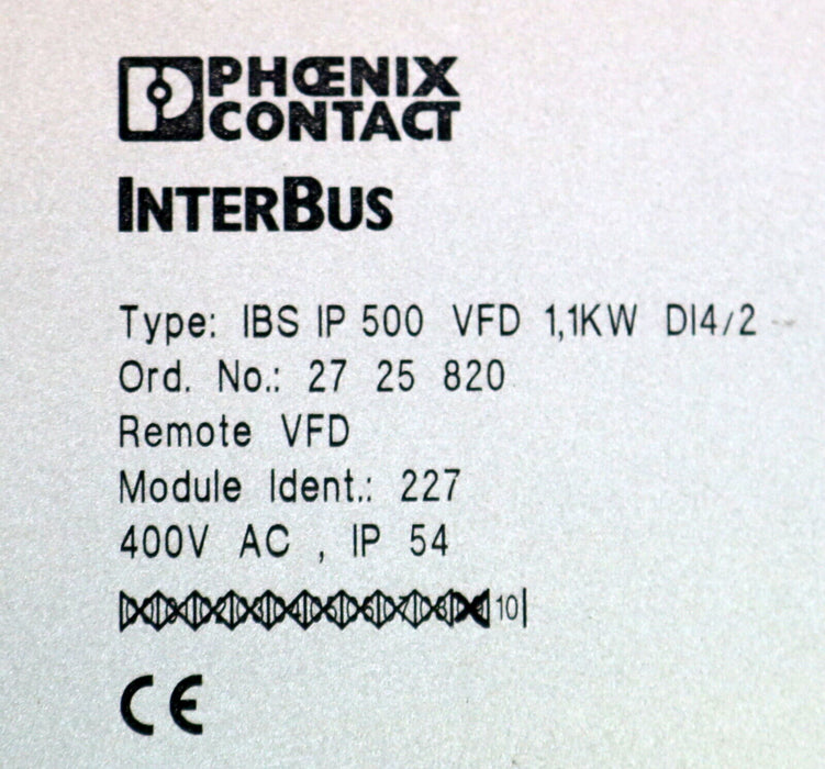 PHOENIX CONTACT Frequenzumformer IN/OUT IBS VFD 1,1KW DI4/2 No. 2725820 E: 09