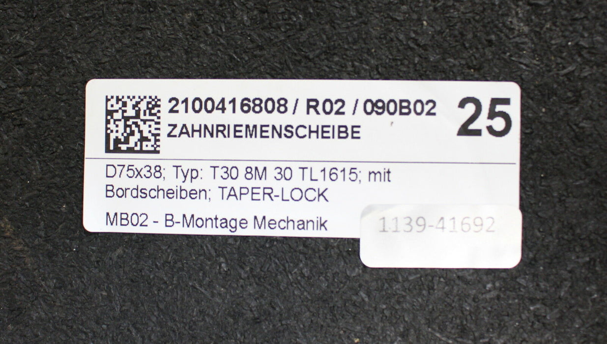 MEGADYNE Zahnriemenscheibe D:75mm Riemenbreite 30mm B:38mm 8M T308MTL1615