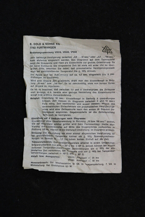 DOLD Zeitrelais VR560 180sec 1US 1U 110VAC 50Hz -unbenutzt