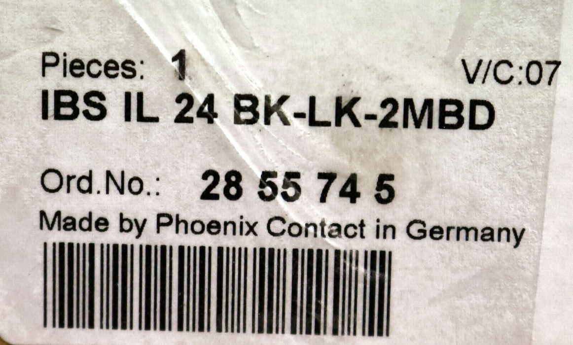 PHOENIX CONTACT Buskoppler IBL IL 24 BK-LK-2MBD Order-Nr. 2855745 unbenutzt