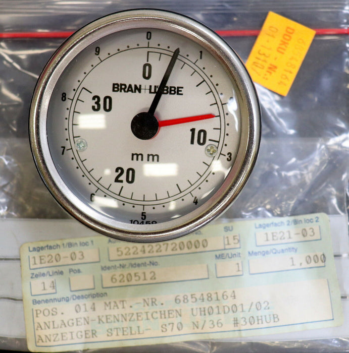 BRAN+LUEBBE Stellungsanzeiger 10459 S70 N/36 Hub 30mm ID-Nr. 620512